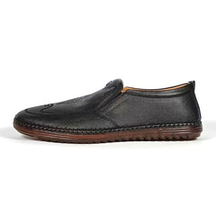 SP-2717 synthetic black leather shoes